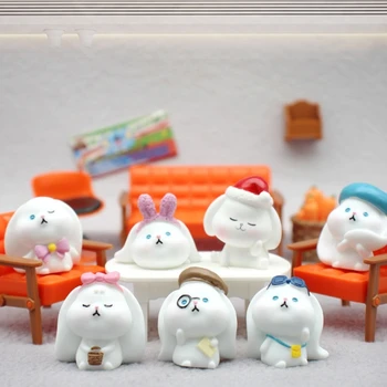 7pcs מיניאטורי ארנב חמוד קישוטים עציץ לקישוט אספקה אביזר עבור ילדים מבוגרים DIY אמנות מתנה