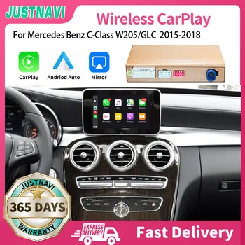JUSTNAVI אלחוטית Apple CarPlay אנדרואיד אוטומטי מודול עבור מרצדס בנץ C-Class 205/זה מה שאמרתי לה/V-Class 2014 -2018 מולטימדיה לרכב רדיו