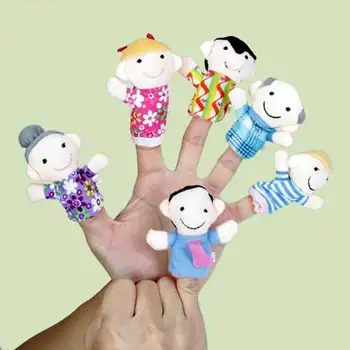 6 יח ' אצבע המשפחה בובות בד, בובות, אביזרים לילדים, פעוטות צעצוע חינוכי מתנות חג המולד צעצועים לילדים