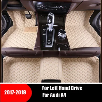 המכונית שטיחים מותאמים אישית השטיח אוטומטי הפנים רגל מחצלת אביזרים המכונית-עיצוב המכונית מחצלות עבור אאודי A4 2017 2018 2019
