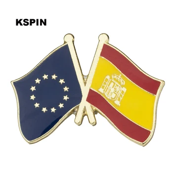 100pcs הרבה האיחוד האירופי ספרד חברות הדגל תג דגל pin 100pcs הרבה XY0085