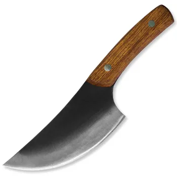 XYj סרבית סכין 5.5 אינץ נירוסטה דופק את הסכין המגואלת בדם דגים בשר כבש כלי ירקות קאטר סכין עם ידית עץ