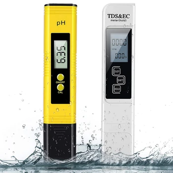 ניכוי מס במקור&EC Meter הבוחן ניכוי מס במקור מים LCD מים חדשים עמודים לדקה מסנן 0-9990PPM אקווריום PH איכות טוהר 0-14 דיגיטלי בודק מטר