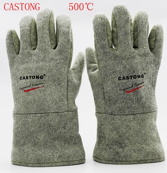 CASTONG 500 מעלות הגנת טמפרטורה גבוהה כפפות Aramid טמפרטורה גבוהה כפפות מגן ללבוש עמיד גזירת כפפות