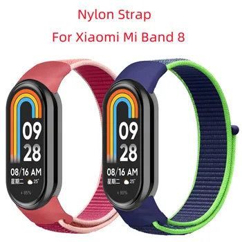 רצועת ניילון Xiaomi Mi Band 8 צמיד החלפת רצועת שעון Pulsera קוראה רצועת xiaomi mi band 8 צמיד רצועת