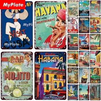 [MyPlate] וינטג ' קובה, Habana פוסטר שלט מתכת צלחת הוואנה פח סימן קיר אמנות עיצוב הבית Patry בר פאב שלט קישוט