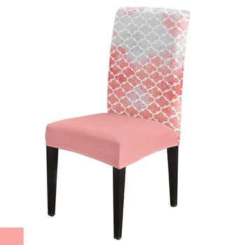 מופשט גיאומטרי מרוקאי מרקם ורוד למתוח הכסא כיסוי 4pcs אלסטית למושב מגן תיק האוכל כסא הכיסויים עיצוב הבית