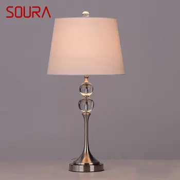 SOURA פשוט מנורת שולחן LED מודרנית קריסטל לקישוט שולחן אור הביתה חדר השינה ליד המיטה