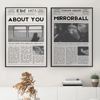 ה-1975 בציר עיתון תמונות בערך את המילים פוסטר קנבס ציורי הקיר בסלון הדפסי אמנות מודרני לעיצוב הבית