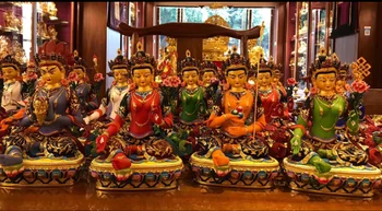 נדיר 21Pcs # נחושת טאראס הבודהיסטווה בודהיזם איכותי ציור צבעוני אלת בודהה בבית המקדש מזבח פולחן פסל