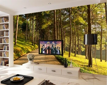 beibehang מותאם אישית ציור קיר טפט 3D סטריאו יער אידילי טבעי, נוף חדר שינה טלוויזיה רקע קיר מסמכי עיצוב הבית טפט