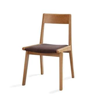 נורדי האוכל כסא עץ מלא פשוטה מודרני יחיד בחזרה פנאי רב תכליתי הכיסא הביתה פשוטה אלון כיסא עץ