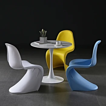 תוספות כסאות אוכל מפלסטיק פנאי כיסא האוכל הכיסא S צורת כסא פלסטיק אופנה האוכל הכיסא 2022 מעצב רהיטים