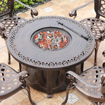משק החשמל ברביקיו גריל פחם אש צלחת חצר גן פנאי שולחן האוכל BBQ חיצונית דלפק-כסא