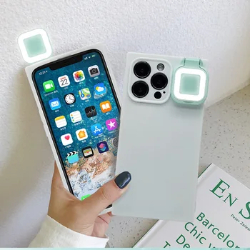 הוביל Selfie טבעת האור מקרה טלפון עבור iPhone 11/12/13/14 Pro Max - מלפנים ומאחור מואר היופי אור הפנס כיסוי