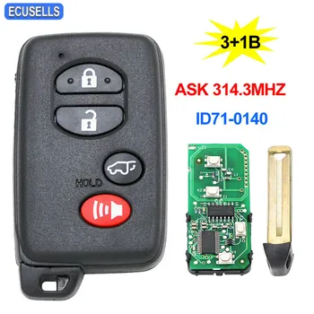 כרטיס חכם אותנו（3+1-SUV）כפתור ASK314.3Mhz ID71-0140 להשתמש עבור טויוטה Carmy Reiz Pardoa Aalon 2005-2010 עם TOY48 מפתח החירום
