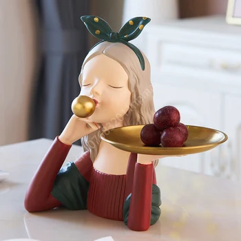 יצירתי שרף פיסול בועה ילדה מגש נורדי הביתה ריהוט סלון שולחן מטבח קישוט אביזרים מתנות