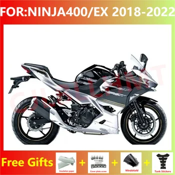 האופנוע כל Fairings קיט מתאים Ninja400 EX400 לשעבר הנינג ' ה 400 2018 2019 2020 2021 2022 2023 fairing גוף שחור כסף