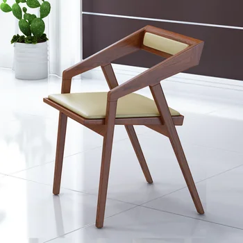 עתיקות מינימליסטי עץ הכיסא Nordic Lounge המשרד איפור משענת יד חדר האוכל כיסאות מעצבים Fauteuil סלון ריהוט פנים