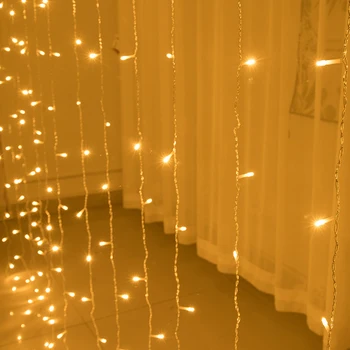 3x3M 3x2M LED נטיף קרח וילון מחרוזת אורות ,Plug in Fairy אורות עם 8 מצבי תאורה עבור מסיבת חג המולד Decortion