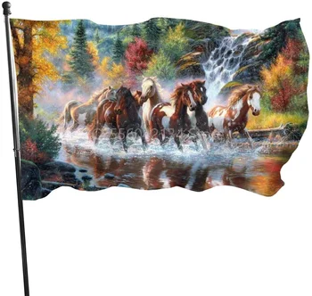 סוסים דגל קישוט הבית תפאורה חיצונית פוליאסטר בדגלים 90x150cm 120x180cm